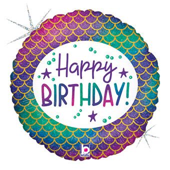 Mermaid Balloon 5-Pack - Glitter Holographic Birthday - Image 1