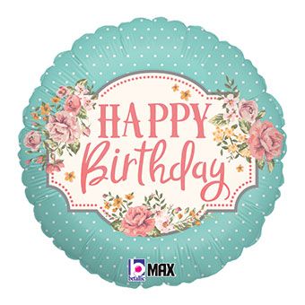 Vintage Birthday Balloons - 5-Pack - Image 1