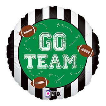 Football GO TEAM Foil Balloon 18 Inch - Game Day Decor - Image 1