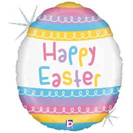 Happy Easter Egg Foil Balloon 18 Inch - Image 1