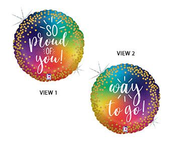 Rainbow Balloons - 5-Pack 'So Proud Of You' & 'Way To Go' - Image 1
