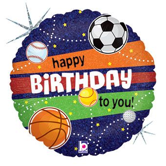 Sports Birthday Balloon - 5-Pack - Image 1