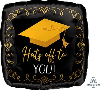 Hats Off To You Graduation Cap Foil Balloon - Image 1