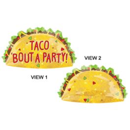 Taco Party Foil Balloon Large Shape 33 Inch - Image 1
