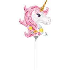 Magical Unicorn Foil Balloon - Pink & White Character Decoration - Image 1