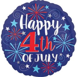 Happy 4th of July Foil Balloon 18 Inch - 5-Pack - Image 1