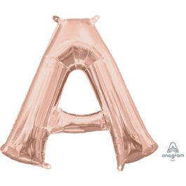 Rose Gold Letter A Foil Balloon - Decorative Party Accent - Image 1