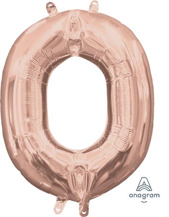 Rose Gold Letter O Foil Balloon - Decorative Party Supply - Image 1