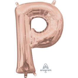 Rose Gold Letter P Foil Balloon - Image 1