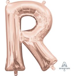Rose Gold Letter R Foil Balloon - 18 Inch - Image 1