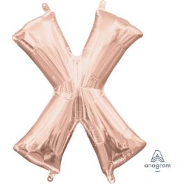Rose Gold Letter X Foil Balloon - 18 Inch - Image 1