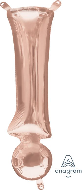 Rose Gold Exclamation Balloons - 5-Pack - Image 1