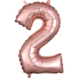 Rose Gold Number 2 Foil Balloon - 18 Inch - Image 1