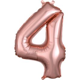 Rose Gold Number 4 Foil Balloon - 18 Inch - Image 1