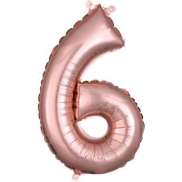 Rose Gold Number 6 Foil Balloon - 18 Inch - Image 1