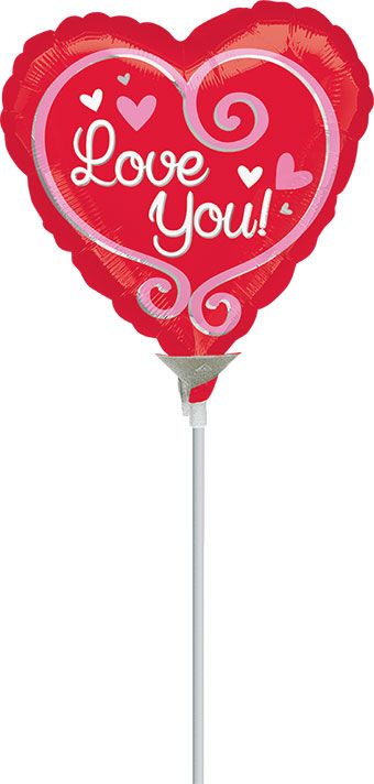 Love You Heart Balloons - 5-Pack - Image 1