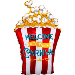 Carnival Popcorn Foil Balloon 29 Inch - Welcome to the Carnival - Image 1