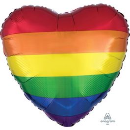 Rainbow Heart Foil Balloon 18 Inch - Party Supplies - Image 1