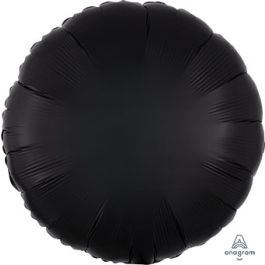 Black Balloon 18 Inch Round - 5-Pack Satin Luxe - Image 1