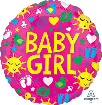 Baby Girl Balloon - 5-Pack Sunshine Fun - Image 1