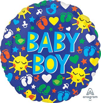 Baby Boy Balloon - 5-Pack Sunshine Fun - Image 1