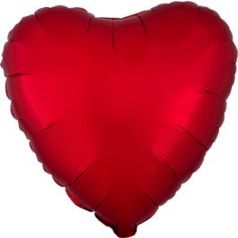18 Inch Red Heart Foil Balloon - Satin Luxe - Image 1