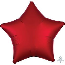 Sangria Red Star Foil Balloon 19 Inch - 5-Pack - Image 1