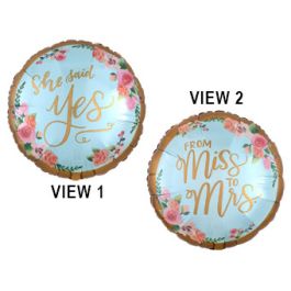 Mint Green 'She Said Yes' Foil Balloon 18 Inch - Image 1