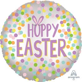 Pastel Spring Easter Balloon 18 Inch Round Foil - Image 1