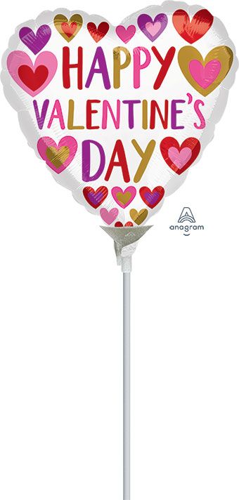 Valentine's Day Heart Balloons - 5-Pack - Image 1
