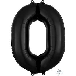 Black Number 0 Foil Balloon 26 Inch - Image 1