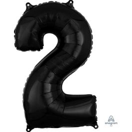 Black Number 2 Foil Balloon 26 Inch - Image 1