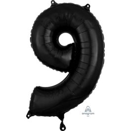 Black Number 9 Foil Balloon 26 Inch - Image 1