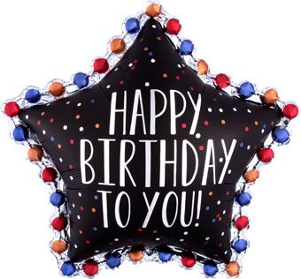 Happy Birthday Star Balloon - 3-Pack - Image 1