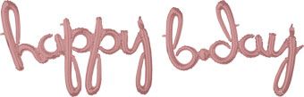 Happy Birthday Rose Gold Balloon - 39" Foil - Image 1