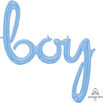 Boy Balloon 29" - 3-Pack Pastel Blue - Image 1