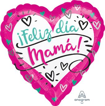¡Feliz Día Mamá! Heart Balloon - 5-Pack - Image 1