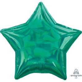 Iridescent Green Star Foil Balloon 19 Inch - Image 1