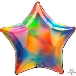 Iridescent Rainbow Star Balloon 19 Inch Foil - Image 1