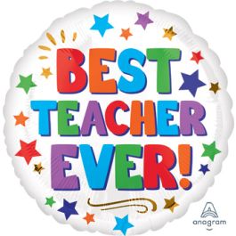 Best Teacher Ever Foil Balloon 18 Inch - Image 1