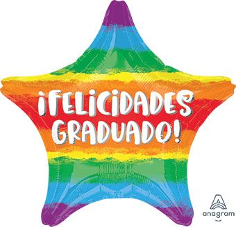 Rainbow Star Graduation Balloon - 5-Pack - Image 1