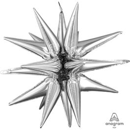 Silver Star Cluster Foil Balloon 35 Inch Decoration - Image 1