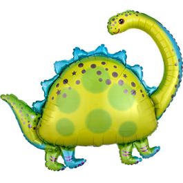 Green Stegosaurus Foil Balloon 32 Inch - Dinosaur Party Decor - Image 1