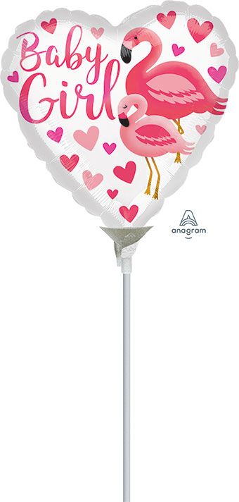 Flamingo Baby Girl Balloons - 5-Pack - Image 1