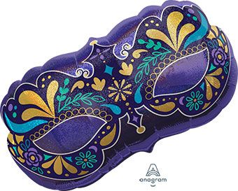 Mardi Gras Mask Balloons - 3-Pack - Image 1