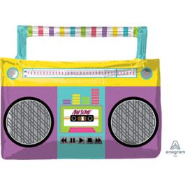 Radio Boom Box Novelty Foil Balloon 27 Inch Decoration - Image 1