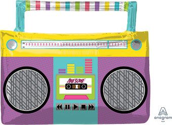 Large Radio Boombox Foil Balloon 27 Inch - Image 1