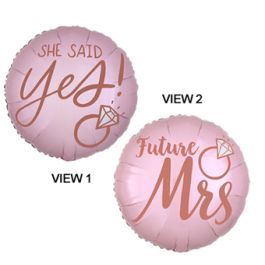 Blush Wedding She Said Yes Foil Balloon 18 Inch - Image 1