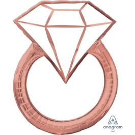 Blush Wedding Ring Foil Balloon 30" - 1 Pack - Image 1