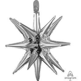 Silver Star Cluster Foil Balloon 20 Inch | General Party Decor - Image 1